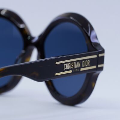Dior DIORSIGNATURE R1U 20B0 Sunglasses Havana Frame, Blue Lenses - Lowest Price! New DIOR DIORSIGNATURE R1U 20B0 Dark Havana/Blue 57-17-140  main image 2