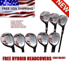 All Hybrid iDRIVE Set Graphite 5-6-7-8-9-PW-SW-LW Clubs Graphite Stiff w/ Covers