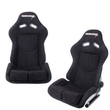 Pair Of Bride Black Suede Seats Low Max Jdm Racing Seats Carbon Fiber Backrest