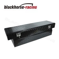72x 21x 19 Black Aluminum Trailer Tongue Truck Tool Box For Camper Flatbed Rv