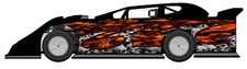 Race Car Wrap Skull Flamesgraphics Decals Imca Late Model Dirt 50