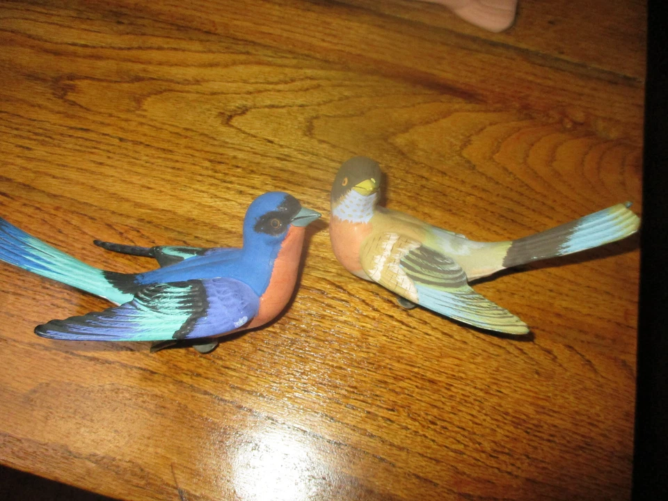  DE COLECCIÓN UCAGCO JAPÓN PORCELANA CERÁMICA CLIP GRANDE PÁJAROS MEDIADOS DE SIGLO ADORNOS Foto 3 de 4