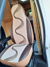 Adapté À Fiat Ducato Camping-Car 2 Siège Avant Housses, Mh-Retro Marron Spirale