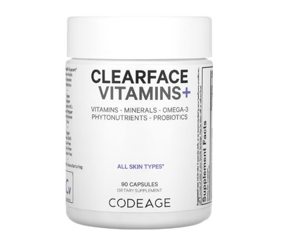 Codeage, Clearface Vitamins+, Vitaminpräparat Haut + Gesichtspflege, 90 Kapseln
