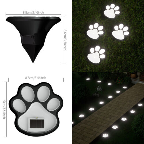 Hund Pfote Fußabdrücke Treppe Licht Balkon Garten Solarbetriebene Lampe - Bild 14 von 25