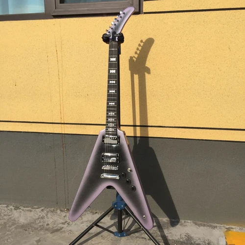 Purple Burst Flying V Electric Guitar Fast Ship Mahogany Body Solid Body KG