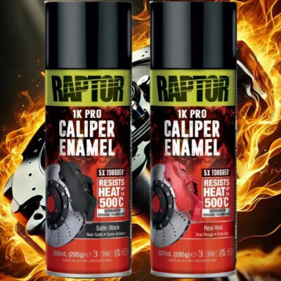 U-POL Bomboletta spray RAPTOR 1K vernice pinza freno. Resistente al calore 500°C. Selezione.