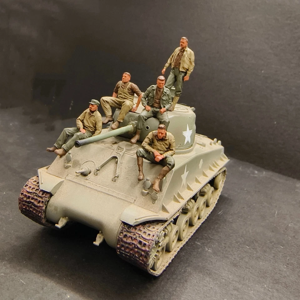 Figura Segunda Guerra Mundial 1/72 1:72 EE. UU. 5 PIEZAS SOLDADOS FURIA tanque fuerza soldados juguete Foto 2 de 4