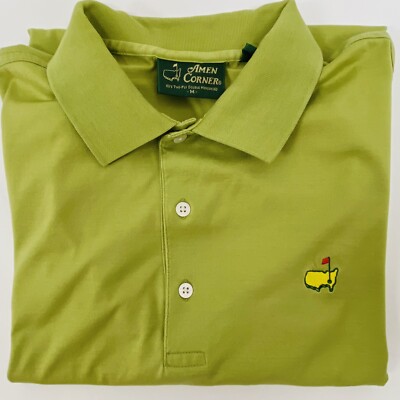 Masters Polo Sz M Shirt Green Augusta Golf Pima Cotton Two Ply Amen Corner