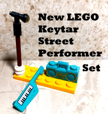 New LEGO Street Performer Set KEYTAR 70's Rock N Roll Disco Radio Microphone