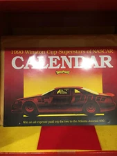 1990 WINSTON CUP SUPERSTARS LARGE CALENDAR FROM SUPER PRESS 11" X 16" FORMAT 