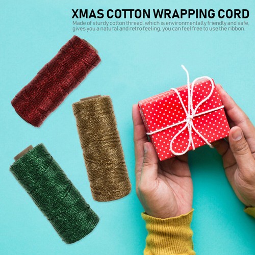 3 Pcs Twine 100 Yards Twine String Golden Twine Christmas Cotton Rope - Picture 6 of 12