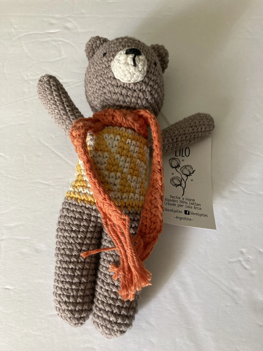 Handmade Crochet Hand Knit Teddy Bear Stuffed Animal 100 Cotton Toy