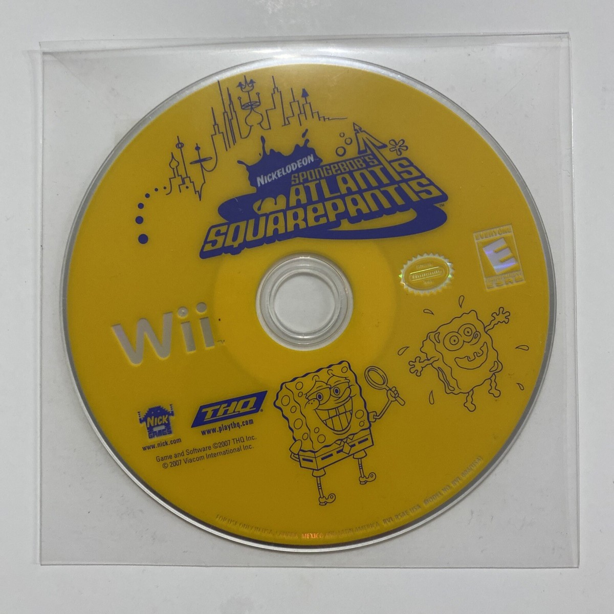 SpongeBob's Atlantis SquarePantis (Nintendo Wii, 2007) Disc Only