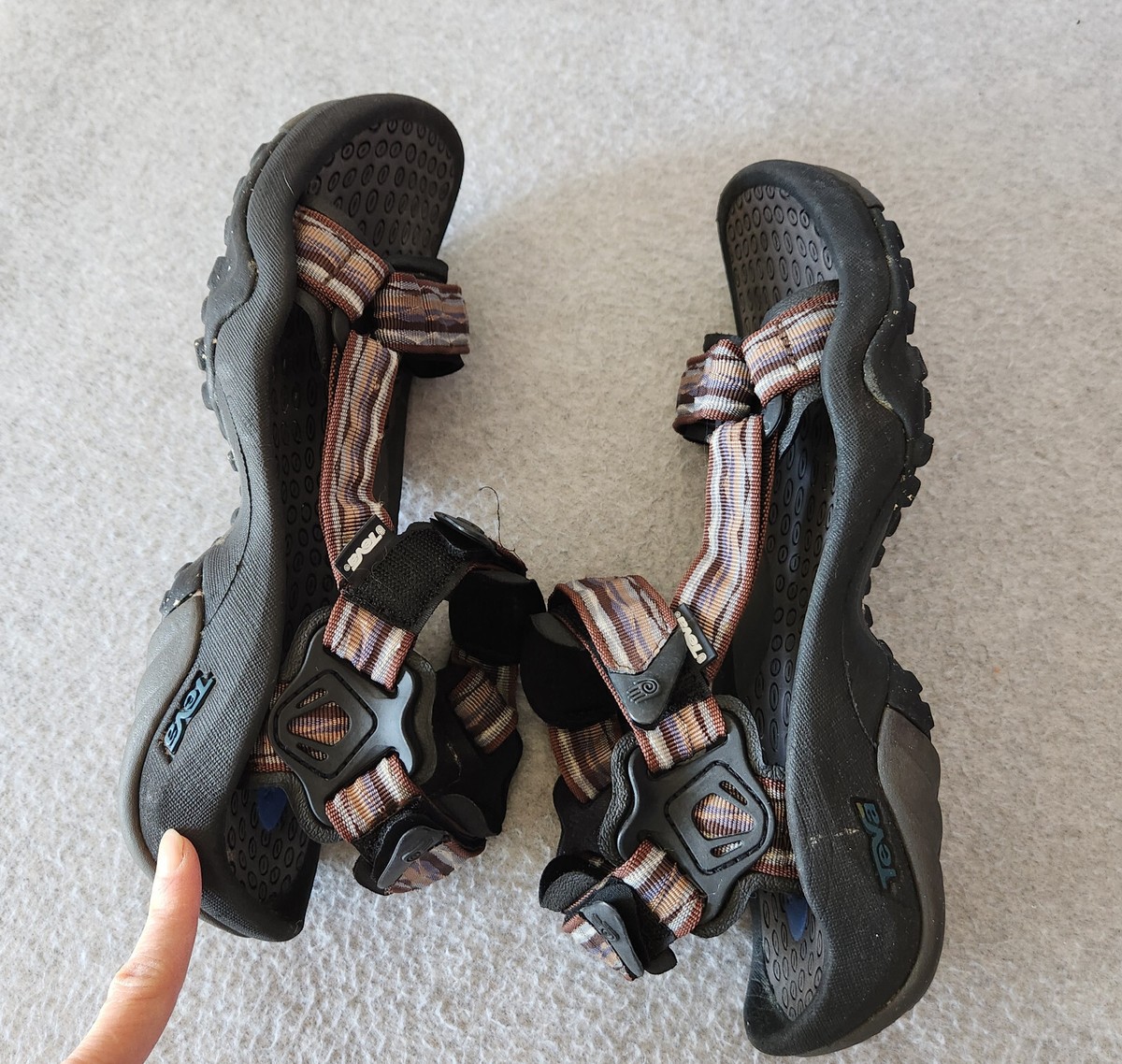 Teva Men’s Sport Sandals - Size 10 - Brown Geometric Pattern Teva Men Hurrican Geometric Webbing Strap Hiking Outdoor  main image 2