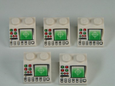 5x LEGO® City Schräg Dach Stein 2x2 45 weiß m Ziel Radar Aufdruck NEU 3039pb041