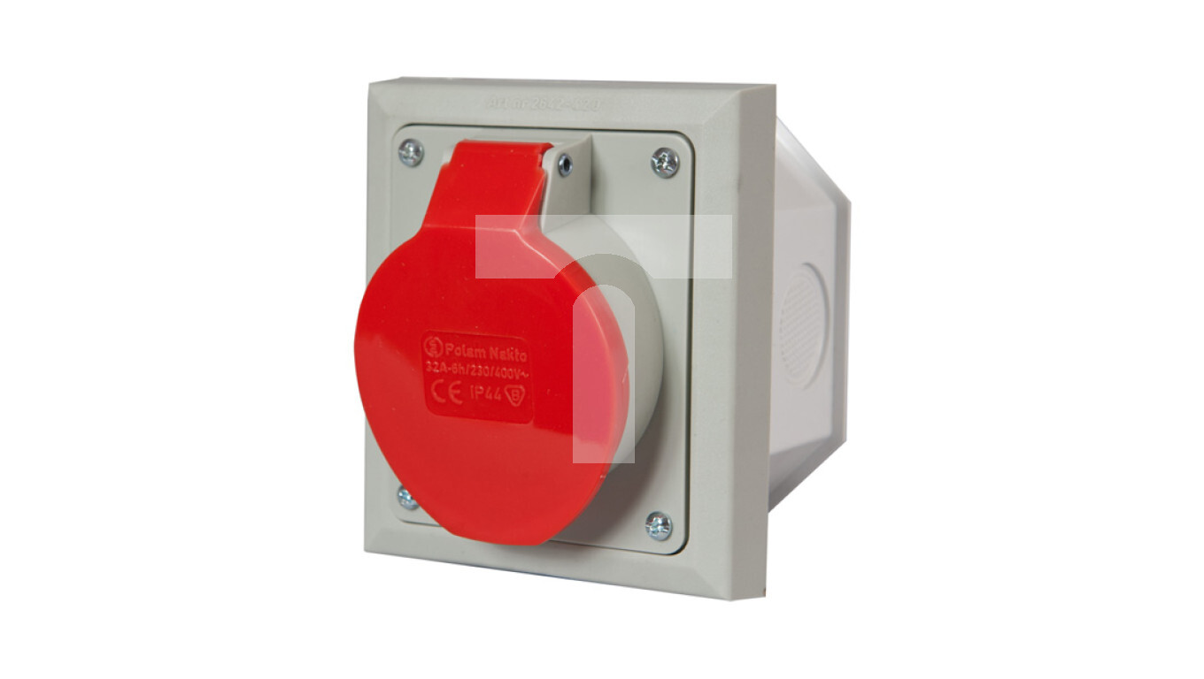 Inclined panel insulating socket 5P 32A 250/400V red IP44 2642 - 420 /T2UK