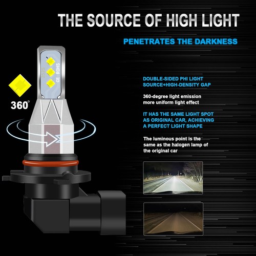 LED Headlight Kit Hi/Low Combo Bulbs 6000K Fit for Jeep Grand Cherokee 2001-2010 - Bild 2 von 9