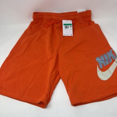 orange nike fleece shorts