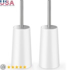 New ListingToilet Brush Holder Set 2 Pack Stainless Steel Ergonomic Durable 360° Cleaning