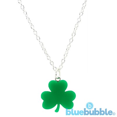 Bluebubble GOOD LUCK Necklace St Patricks Day Irish Charm Retro Fun Fancy Dress