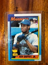 1990 Topps - #336 Ken Griffey Jr pink line and bloody scar error card 
