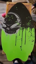 Skim Lizard Skim Board Bright Colorful Green Skull Boogie Board Beach 20"/36"