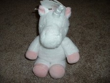 KellyBaby Kelly Baby Toy Plush Unicorn White Pink Silver Infant Rattle 15" NWT