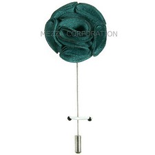 New in box formal Men's Suit chest brooch teal blue flower lapel pin wedding