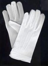 12 Pair White Tuxedo Gloves Parade Dress Uniform Guard Stretchable Band 1 Doz