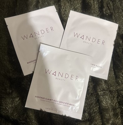 3 X Wander Beauty Baggage Claim Gold Eye Masks AS PICTURED
