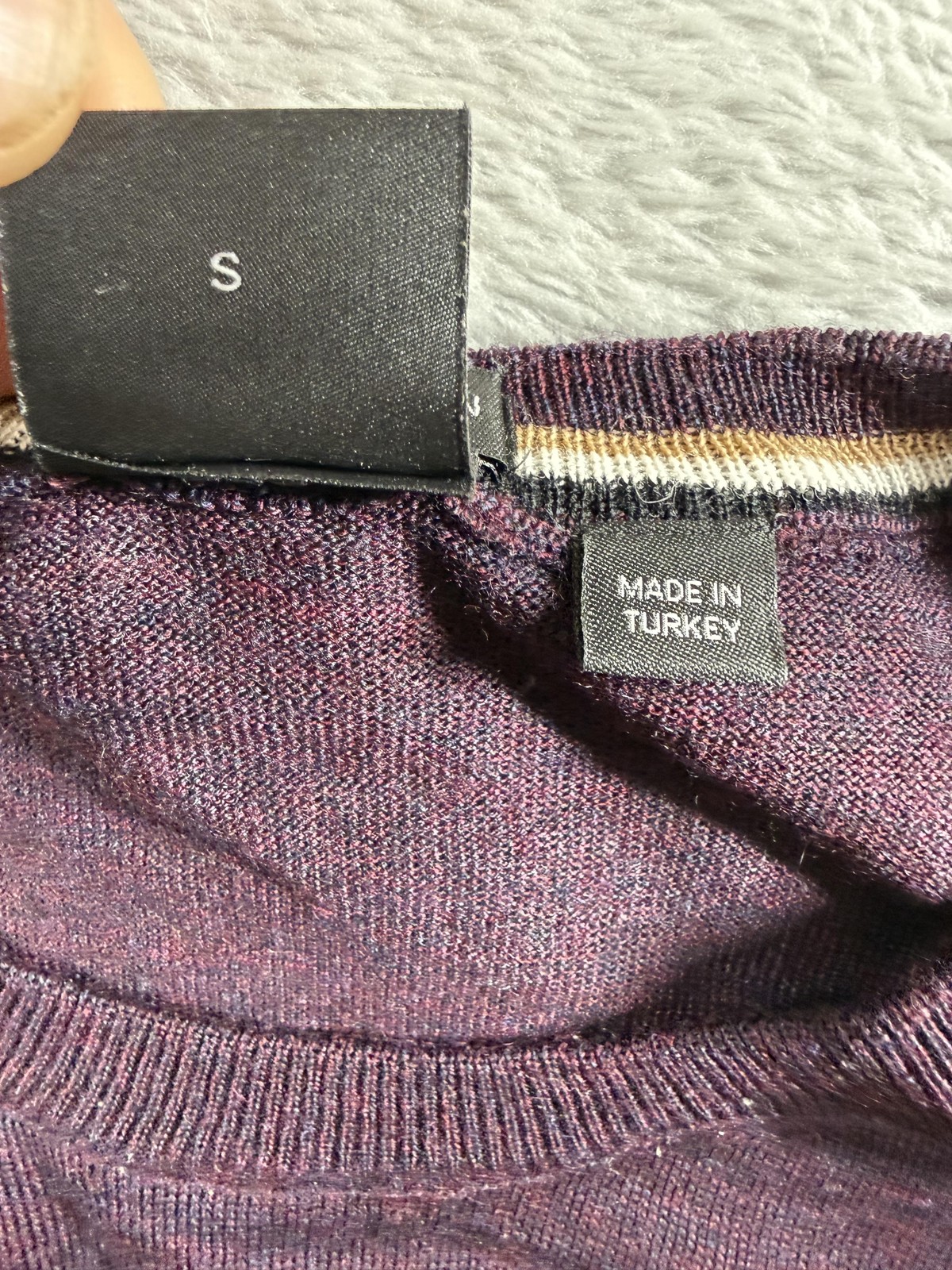 Hugo Boss Sweater Mens Small Purple Wool Minimalist Pullover Sweater Jumper thumbnail 11