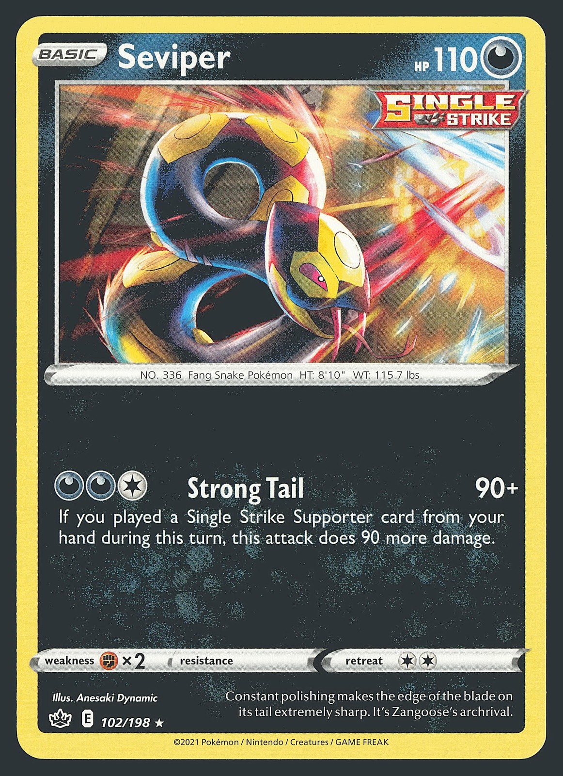 SWSH06: Chilling Reign Seviper #102/198 Rare Pokemon Card