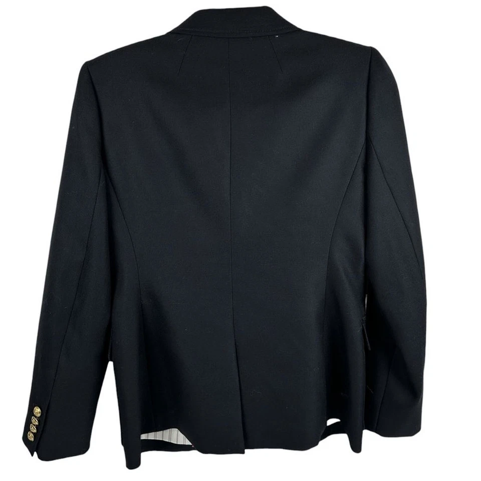 J. Blazer profesional clásico Crew para mujer 6P Rhodes 100 % lana negro dorado E1036 Foto 2 de 4