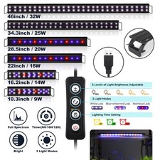 hygger 12 18 24 30 36 46" Aquarium Light 3 Mode Lamp Fish Tank Plant Grow Light