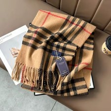 Cashmere Blend Scarf Women's Plaid Shawl Winter Warm Long Soft Wool Wrap Shawl
