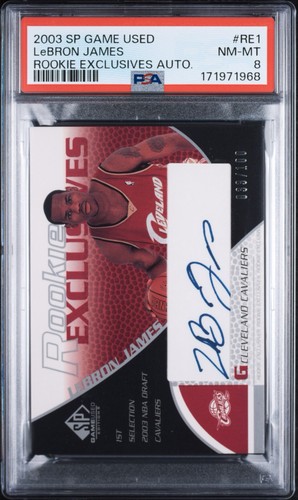 LeBron James #RE1 2003 SP Game Used Rookie Exclusives Autograph card