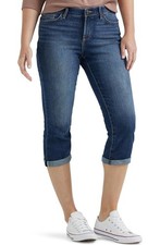 Women's Lee Flex Motion Regular Fit 5 Pocket Capri Jeans Size 14 Bewitched
