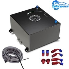 20 Gallon Black Aluminum Fuel Cell Gas Tankcaplevel Senderfuel Line Kit