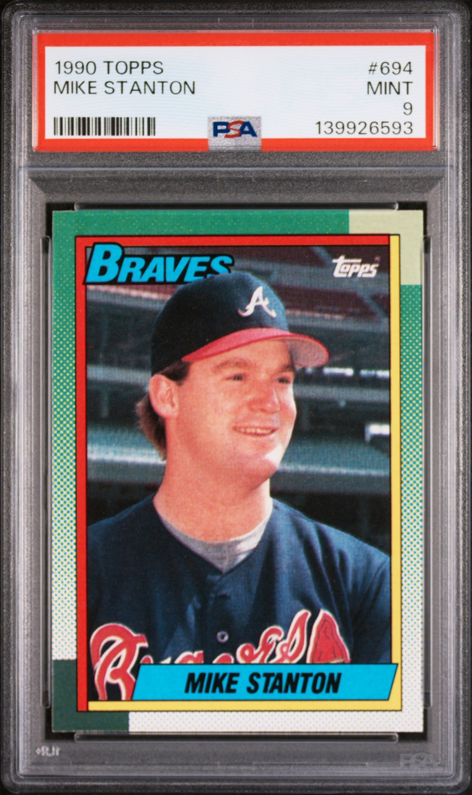 1990 TOPPS #694 MIKE STANTON PSA 9