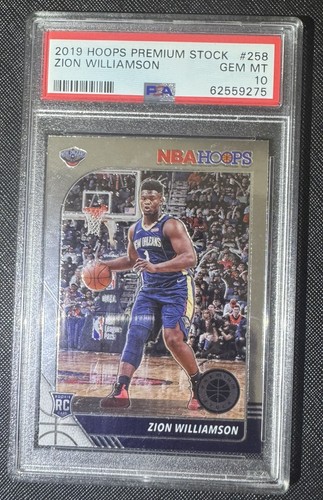 2019 Hoops Premium Stock #258 Zion Williamson Pelicans Rookie RC PSA 10