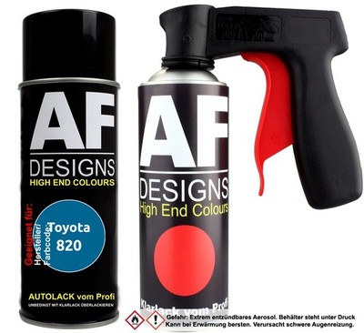 Spraydosen Griff Set für Toyota 820 Corall Blue Metallic Basislack Klarlack Hand
