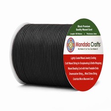 2mm Black Waxed Cord, Jewelry Making, 109 Yard