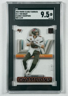 TOM BRADY 9.5 2022 PANINI CLEARLY DONRUSS #CC-1 SUPER BOWL CHAMPIONS RED 11/49