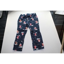 Old Navy Pajama Pants Mens Large Navy Blue Santa Reindeer Holiday Print