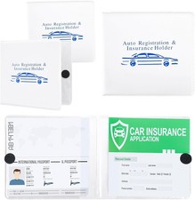 Auto Registration and Insurance Card Holder 2 Packs Car Document Color: White
