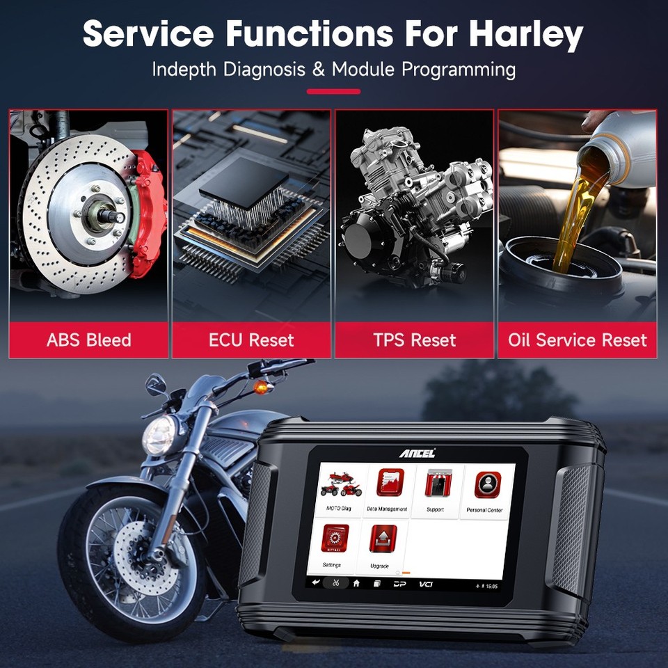 Fit For HARLEY-DAVISON Motorcycle Diagnostic Scanner Tool Full System ...