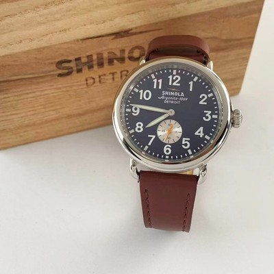 Shinola The Runwell ARGONITE 1069 Blue Dial Chronograph Quartz Men's Watch 41mm