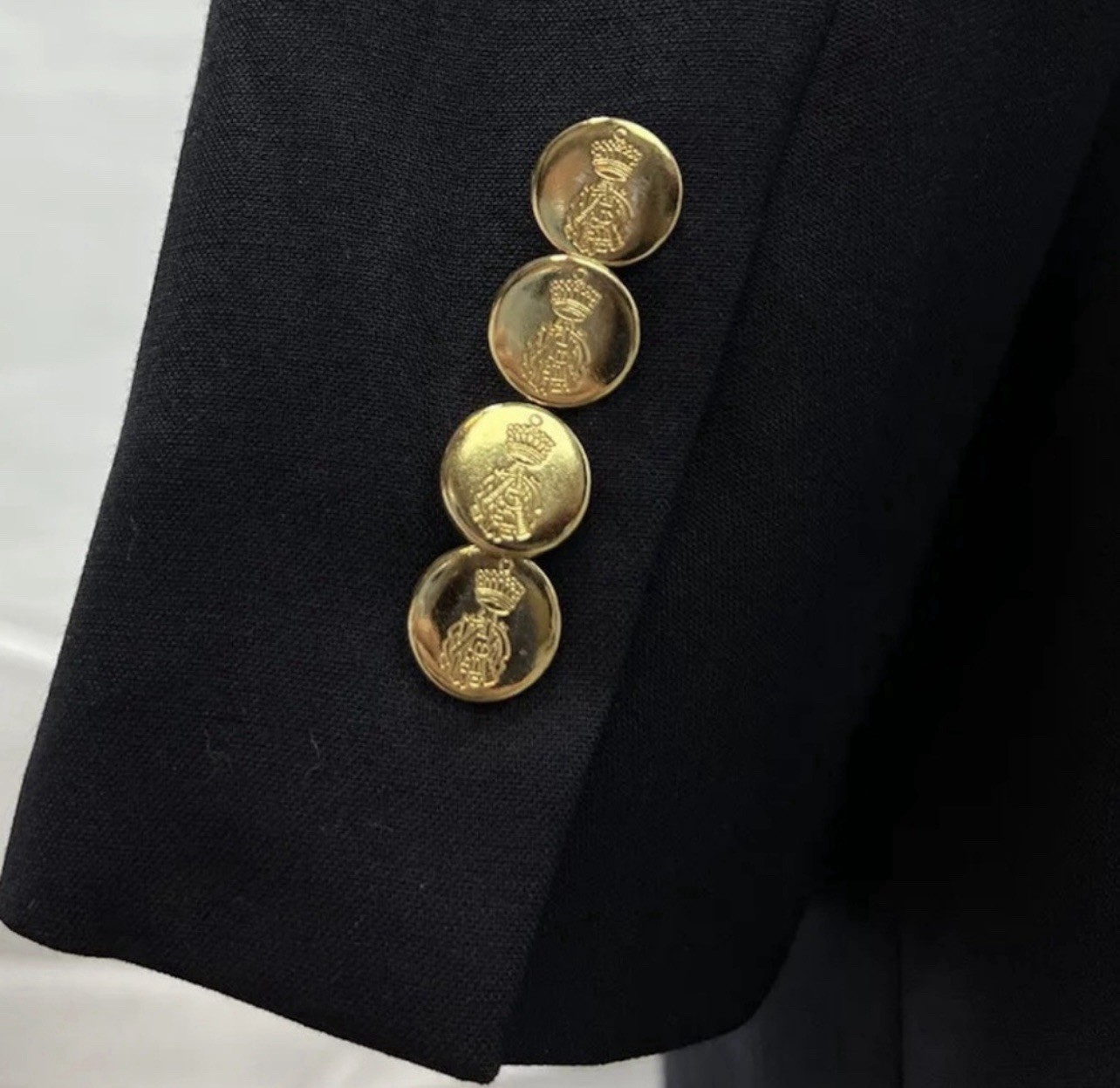 FILA Giacca blazer cappotto sportivo Savile Row uomo 39R blu navy oro 2 bottoni