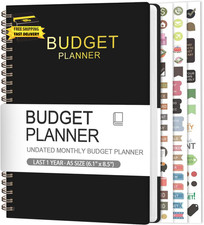 Budget Planner - Monthly Budget Book with Expense Tracker Notebook, A5 6.1" X 8.